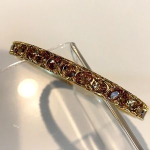 NWT - Gold Bangle with Smokey Topaz Crystals